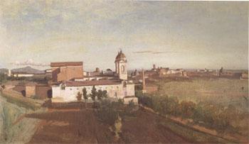 Jean Baptiste Camille  Corot The Church of Trinita dei Monti Seen from the Villa Medici (mk05)